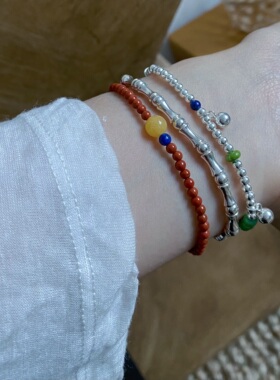 原创自制纯银手串不会响铃铛手链