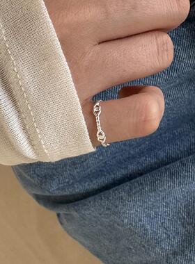 个性戒指纯银细戒指冷淡风尾戒女