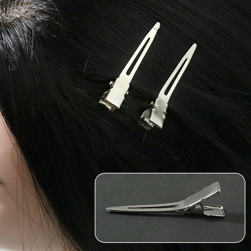 不锈钢定位夹盘发夹美发鸭嘴夹小烫发钢夹定位烫分区手推波纹夹子 - 图0