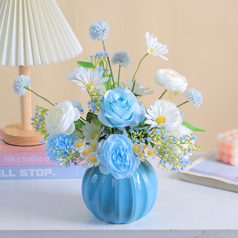 高档假花花卉仿真玫瑰牡丹雏菊插花盆栽客厅餐桌仿生花艺装饰摆件,淘宝优惠券,粉丝福利购,淘宝优惠卷