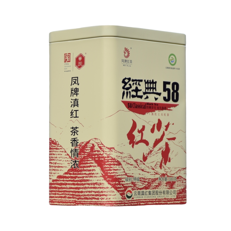 凤牌红茶经典58滇红茶凤庆特级工夫茶叶浓香型380g罐装2024年新茶 - 图3