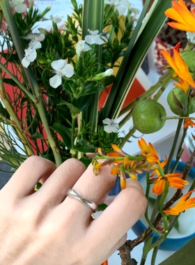 银极简百搭素波浪冷淡风女戒指