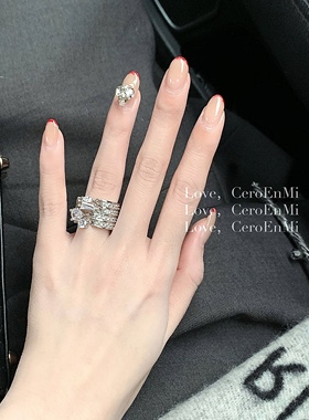 闪钻女镀白金开口可调节