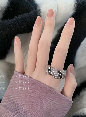 CeroEnMi 缠绕镶钻小众立体金银戒指