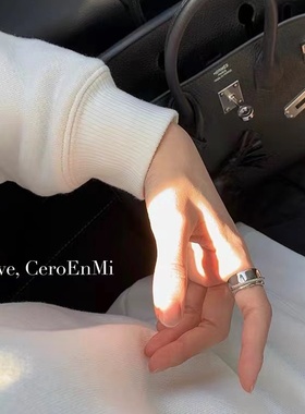 镀银戒指冷淡风高级感女