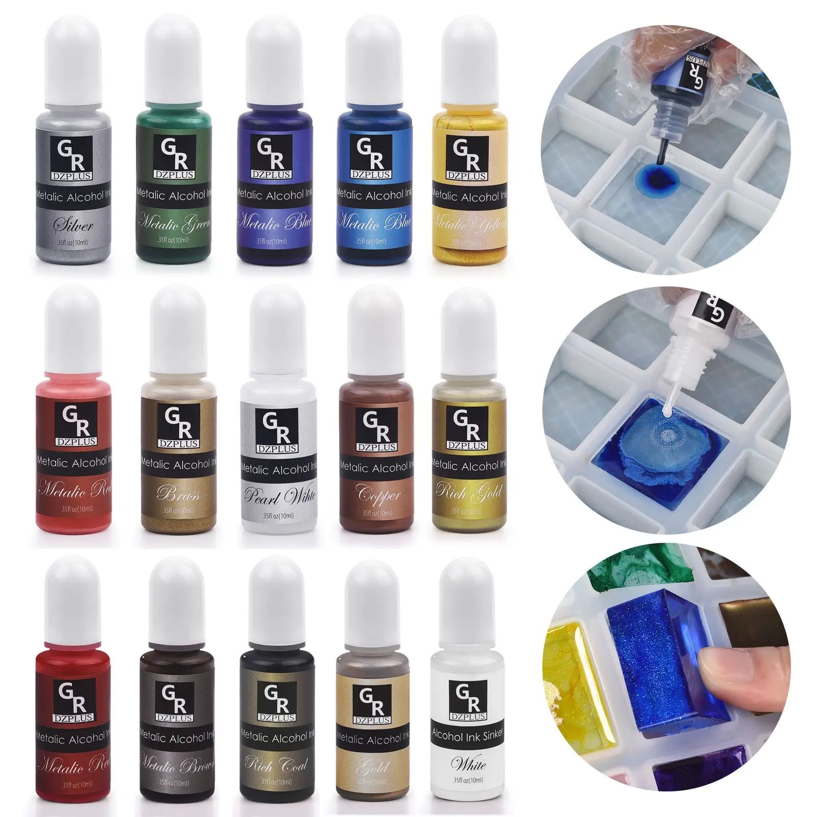 1 Set Resin Pigment Kit Art Ink Alcohol Liquid Colorant Dye - 图1