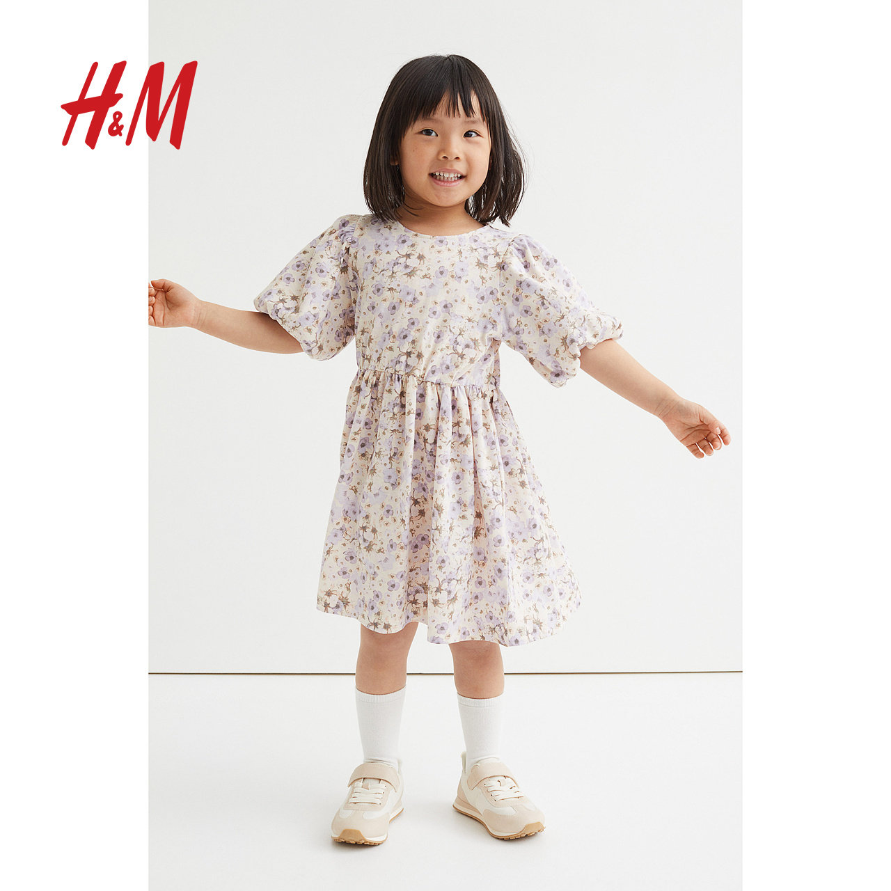 hm童装女童夏季2023亲子装连衣裙 HM连衣裙