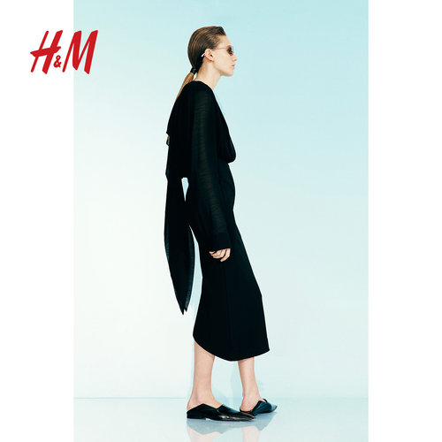 H&MStudio S/S女装衬衫夏季优雅垂褶雪纺上衣1270910 - 图1