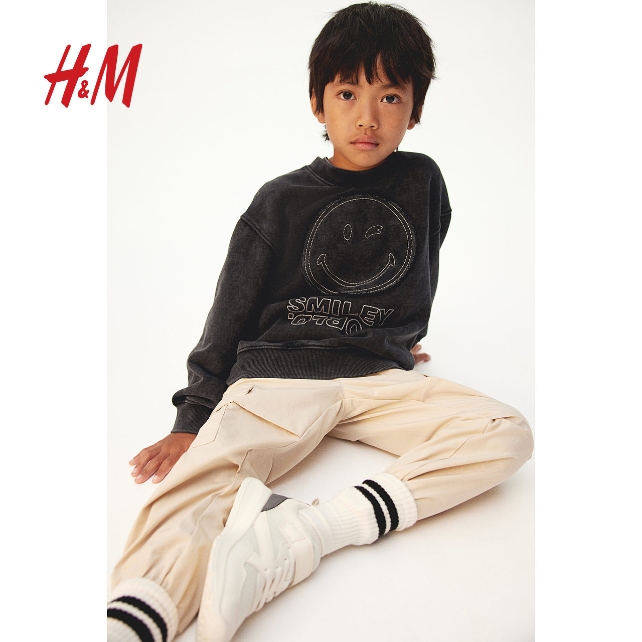 HM童装儿童男卫衣冬季童柔软宽松圆领印花图案圆领套衫1191498,淘宝优惠券,粉丝福利购,淘宝优惠卷