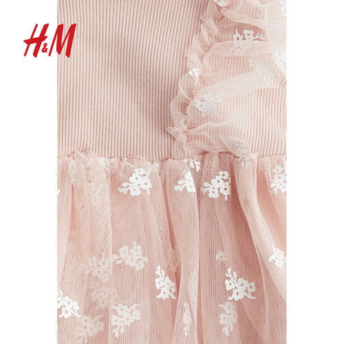 HM童装女婴连衣裙夏季印花薄纱裙摆连衣裙1281868 - 图2