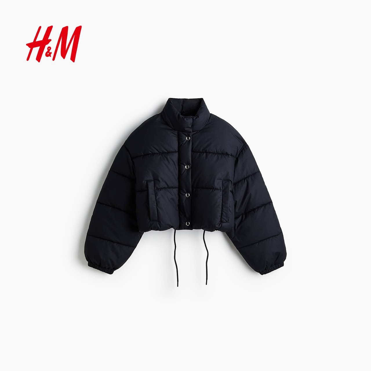 HM女装棉服暖乎乎冬日ootd绗缝厚短外套面包服冬季棉袄1304647,淘宝优惠券,粉丝福利购,淘宝优惠卷