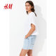HM women's jeans summer high-waist straight trend casual raw edge lazy fashionable hot girl shorts 1220489