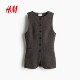 HM Women's Vest Summer Round Neck Commuting Business Professional Sleeveless Slim Long Round Neck Vest 1288094