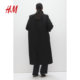 HM women's woolen jacket for winter warm long thickened temperament long coat Lao Qianfeng wind wind coat 1240720