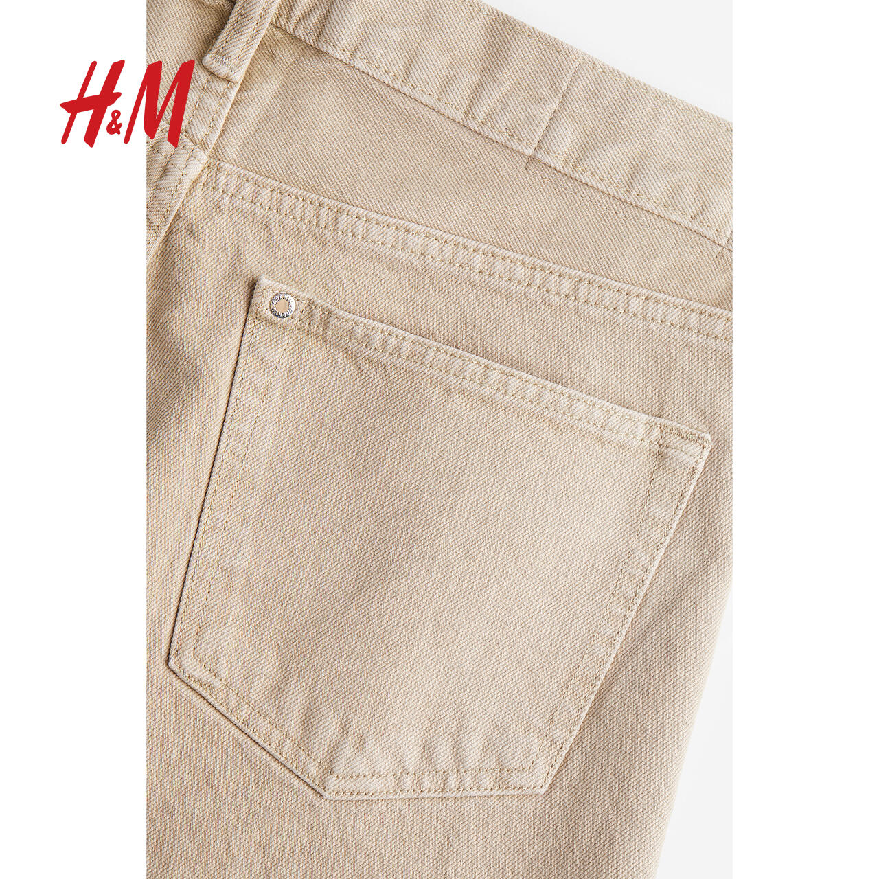 HM男装牛仔裤夏季男士休闲长裤宽松直筒中腰牛仔裤薄款0875105