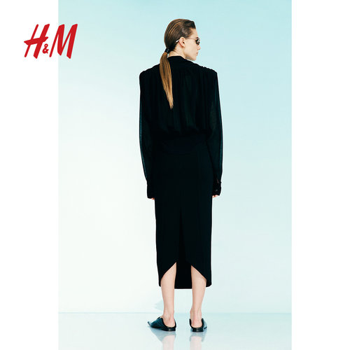 H&MStudio S/S女装衬衫夏季优雅垂褶雪纺上衣1270910 - 图2
