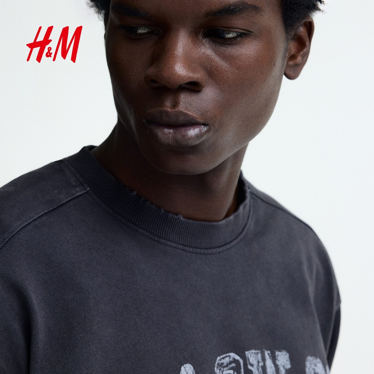 HM男装女装T恤2026春季新款大廓形美式宽松印花汗布上衣1306614,淘宝优惠券,粉丝福利购,淘宝优惠卷