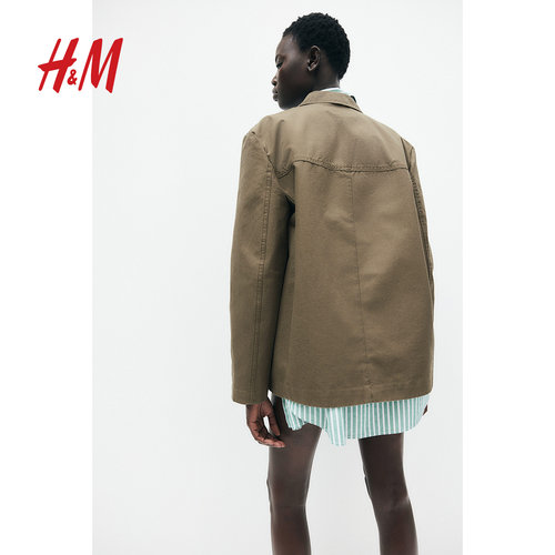 HM2025年冬季新款女装棉质帆布外套1273315 - 图2