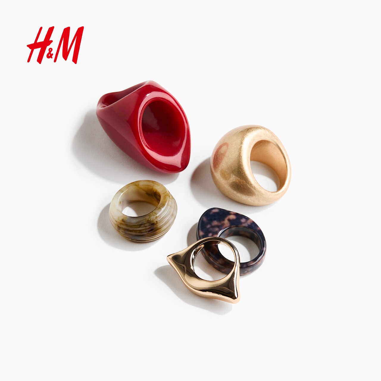 HM2026 new summer women's 5-piece ring 1346943