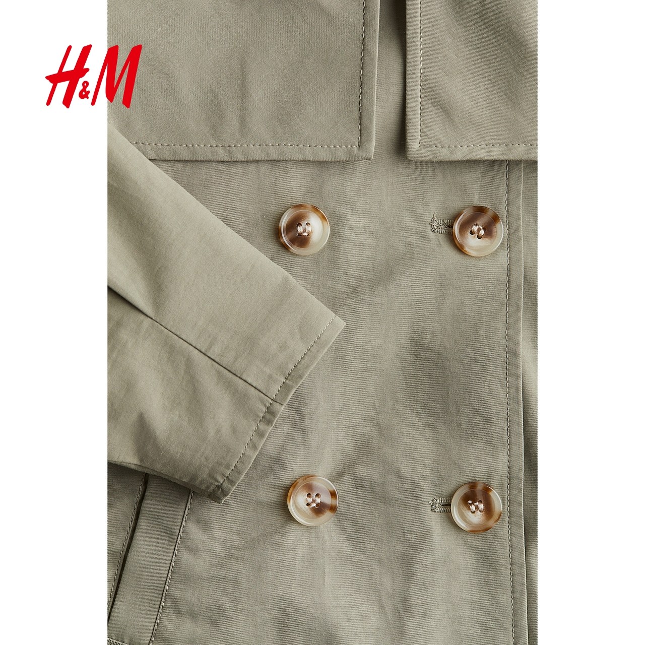 HM童装儿童女童外套冬季时尚洋气双排扣大廓形风衣开衫1202163,淘宝优惠券,粉丝福利购,淘宝优惠卷