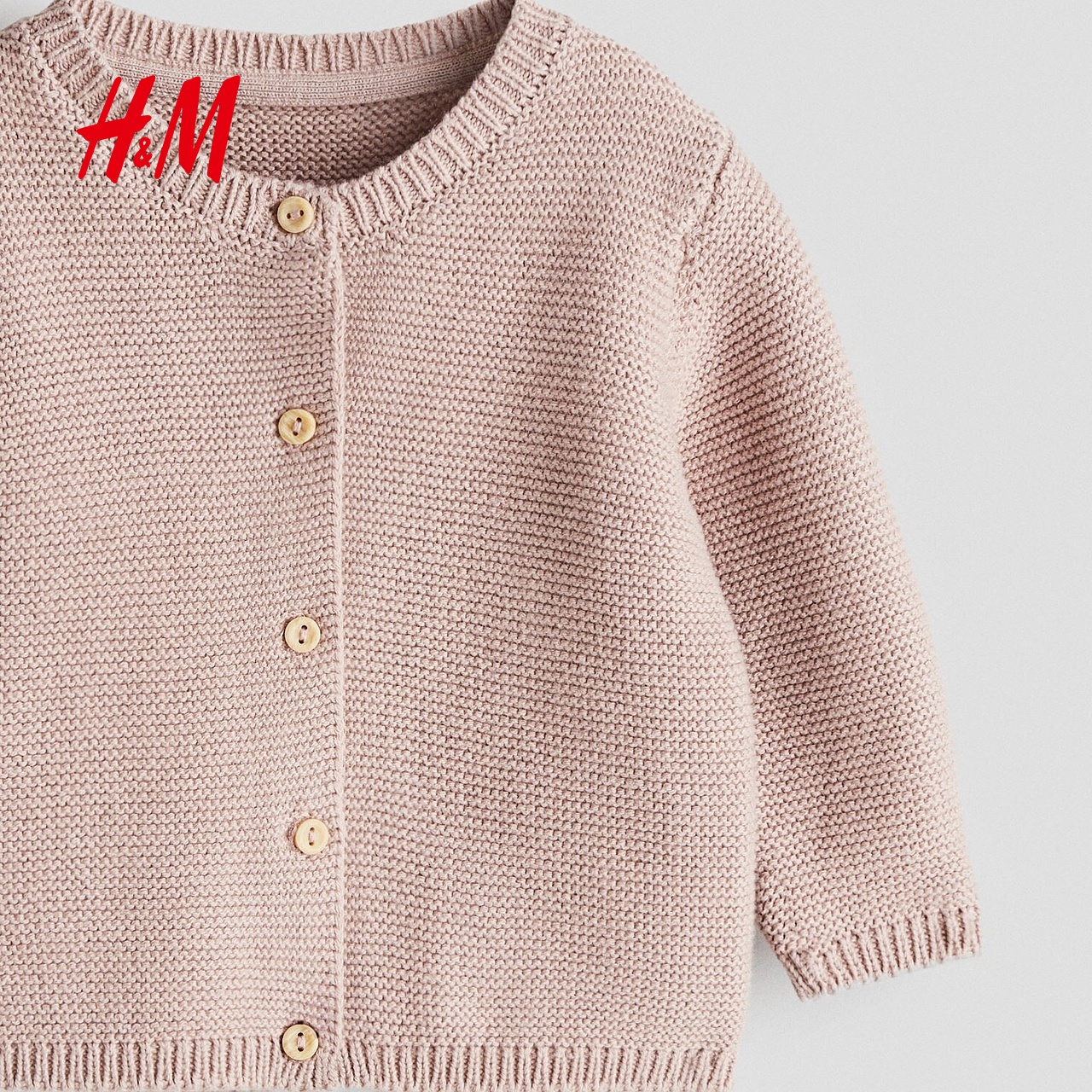 HM童装新生儿男婴女婴毛衣2025新款圆领长袖纹理感针织衫1166949 - 图3