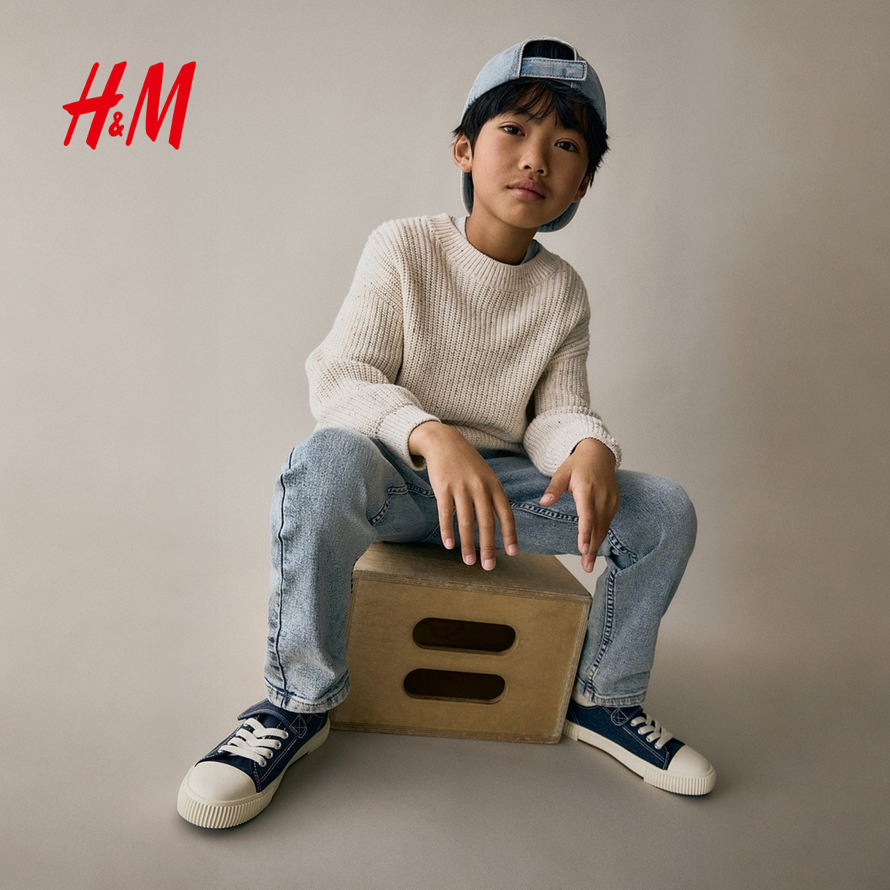 HM童装儿童男童牛仔裤秋季帅气高弹牛仔布修身长裤1089266 - 图1