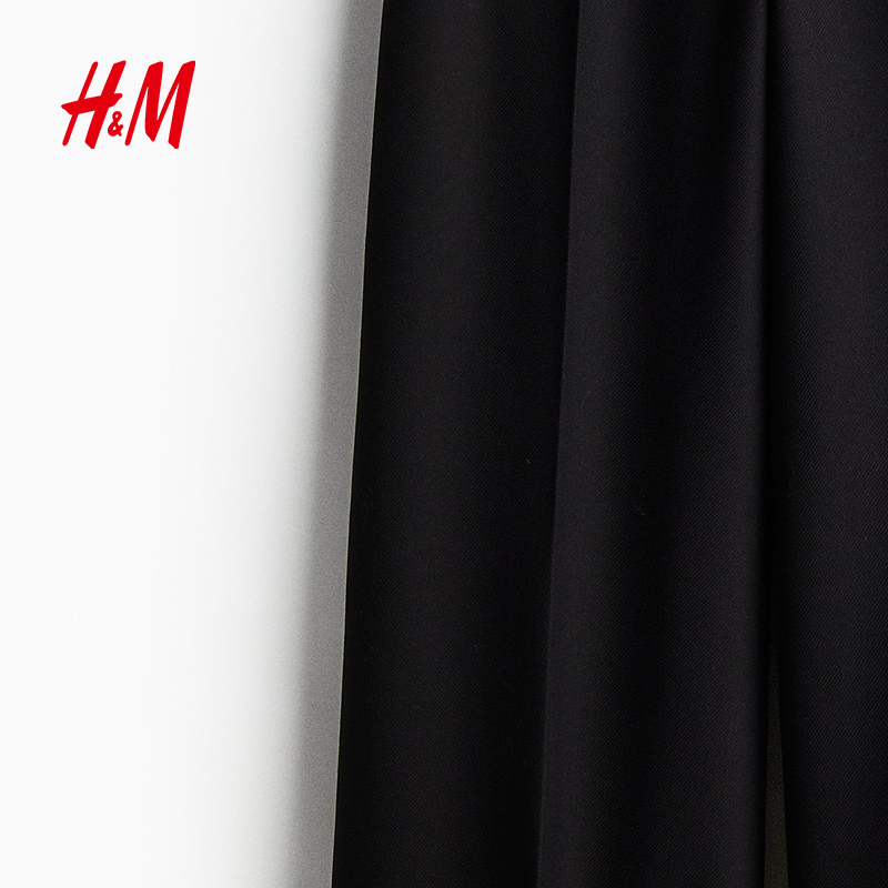 HM女装西裤裤秋季时尚休闲修身高腰裤腿烫折长裤1253170 - 图2