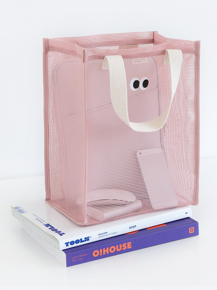 韩国潮牌手提拎包可爱休闲大眼睛购物袋网眼洗漱包沙滩沥水游泳包 - 图2