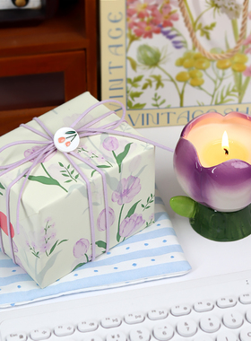 紫色郁金香香薰蜡烛生日礼物女生