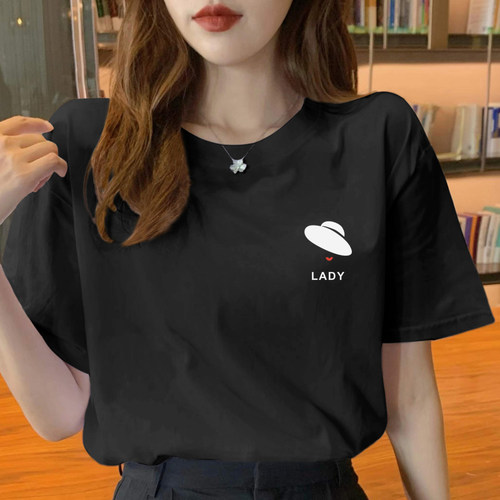 小雏菊绿色纯棉半袖短袖t恤女2023夏季新款上衣宽松韩版百搭新品 - 图3