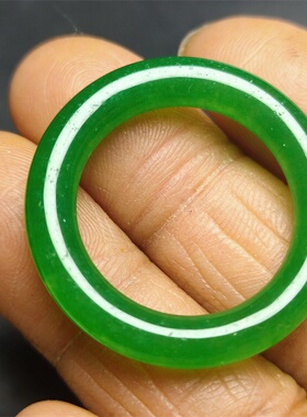 帝王绿细条全绿干青翠色绿飘花冰飘石英岩玉面包圈甜甜圈耳环配饰