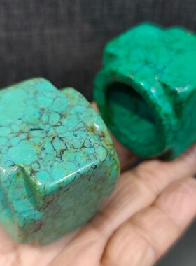 古玩杂项仿古做旧工艺品树脂仿绿松石良渚文化玉琮手把件摆件