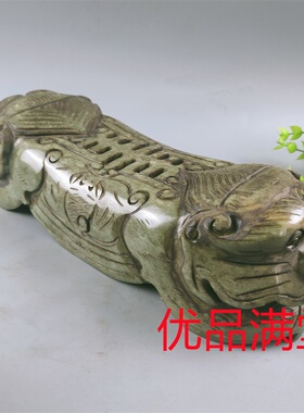古玩杂项仿古做旧工艺品仿明清古董高古玉做旧老物件旧货虎头枕头
