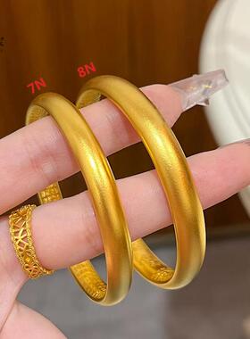 新中式复古莲花心经素圈手镯