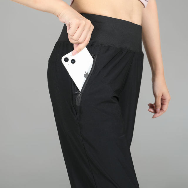 Three pocket sports and casual trousers high waist breathable