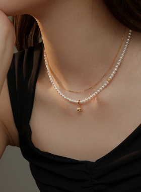 饰悟S925银珍珠项链女吊坠锁骨链