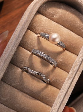 饰悟轻奢珍珠戒指纯银小众设计