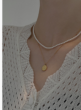 饰悟银饰高级感叠戴珍珠项链女