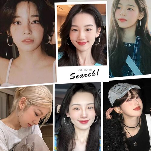 明星同款大圈圈耳环高级素圈耳环2026新款爆款耳饰女适合方圆脸 - 图0