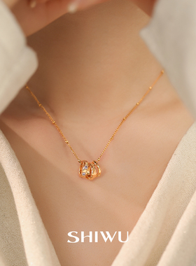 轻奢锆石小蛮腰三环锁骨链