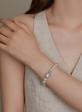 饰悟银饰女施家珍珠白贝母白金