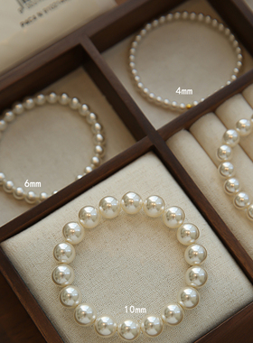 饰悟珍珠手链高级感正圆叠戴