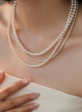 多层施家珍珠项链女配饰