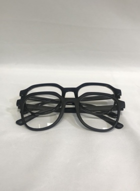 大脸防蓝光质感磨砂黑复古风眼镜