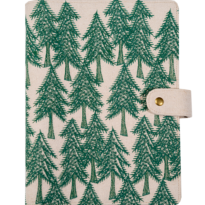 A4B5活页布艺面本文艺复古刺绣森林手账本子手工随身记事本 - 图3