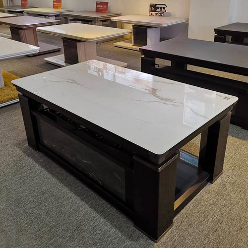 美之家电暖桌取暖桌升降电热茶几家用客厅电暖茶几仿真火焰壁炉桌 - 图0