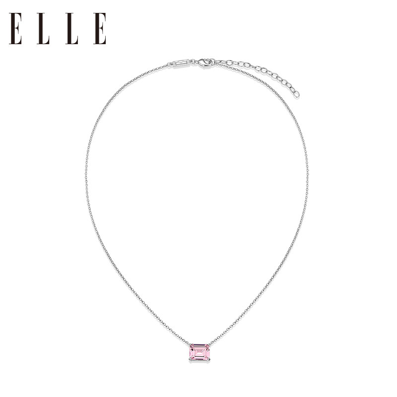 elle方糖大颗彩色宝石秋冬毛衣链 elle饰品项链