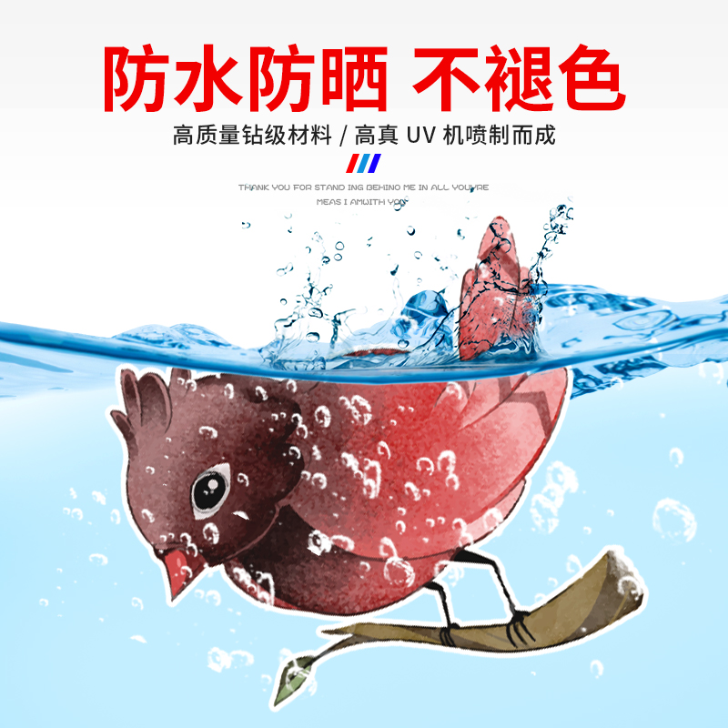 汽车贴纸车尾前保险杠遮挡划痕车身贴蝴蝶花鸟花朵电动摩托车贴纸