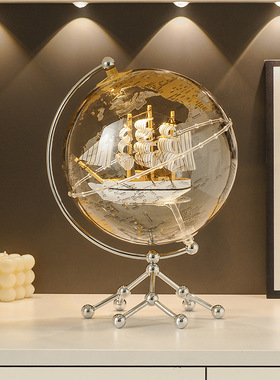 轻奢透明地球仪摆件客厅乔迁礼物