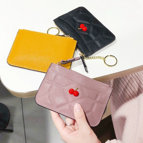 Короткий маленький бумажник, сумка через плечо, кошелек с молнией, ультратонкие монеты, коллекция 2021, из натуральной кожи, простой и элегантный дизайн